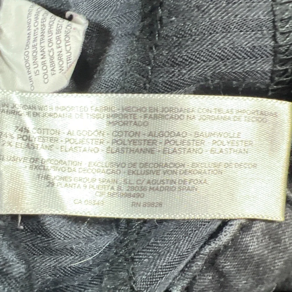 Jones New York Sutton Straight Jeans Womens 18W Black Denim Cotton High Rise